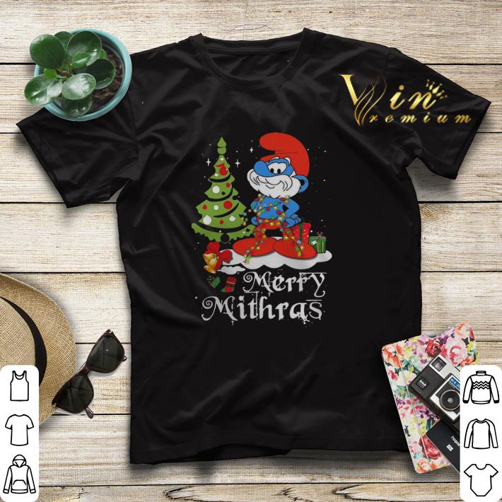 Christmas tree Les Schtroumpfs Merry Mithras shirt 4 - Christmas tree Les Schtroumpfs Merry Mithras shirt