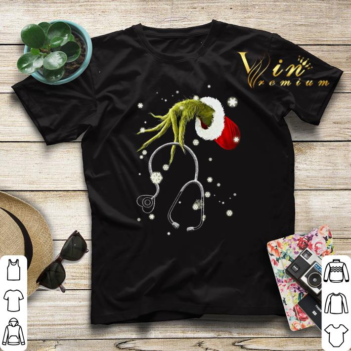 Grinch hand hold Stethoscope Nurse Christmas shirt sweater 4 - Grinch hand hold Stethoscope Nurse Christmas shirt sweater