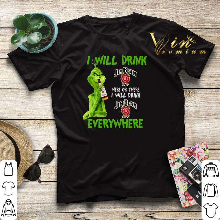 Grinch i will drink Jim Beam here or there i will drink Jim Beam shirt sweater 4 - Grinch i will drink Jim Beam here or there i will drink Jim Beam shirt sweater
