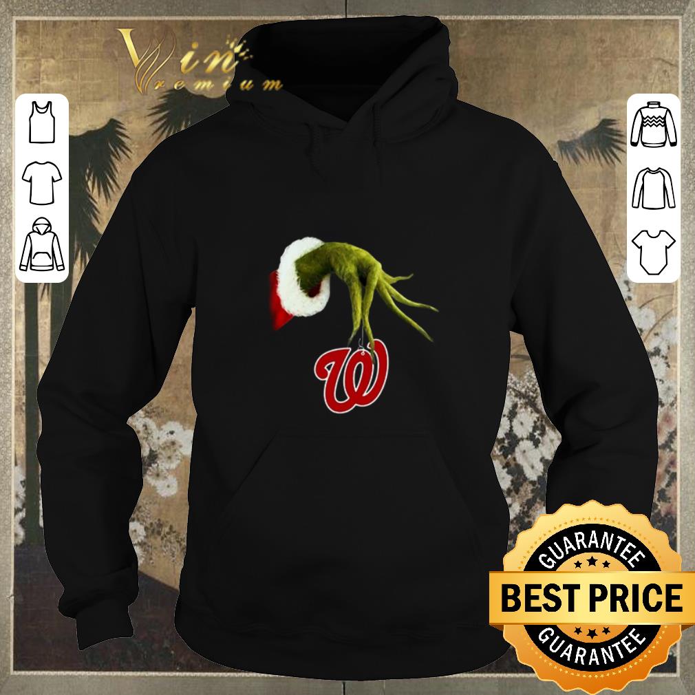 Hot Christmas Grinch hand holding Washington Nationals shirt sweater 4 - Hot Christmas Grinch hand holding Washington Nationals shirt sweater