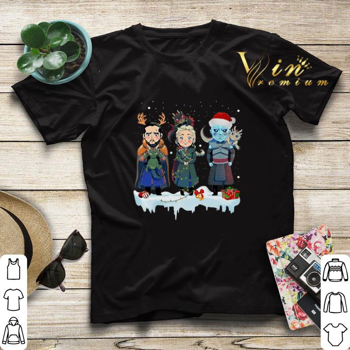 Jon Snow Daenerys Targaryen Night King chibi Christmas shirt sweater 4 - Jon Snow Daenerys Targaryen Night King chibi Christmas shirt sweater