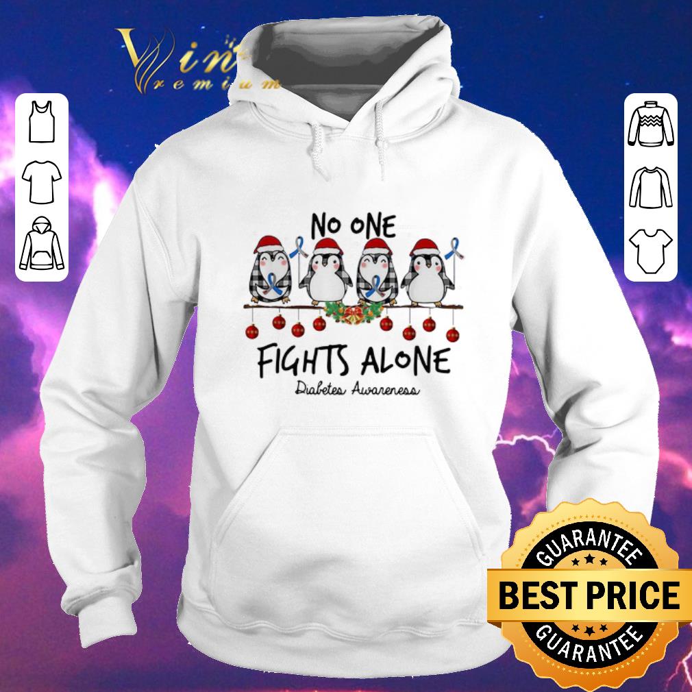 Premium Penguins no one fights alone Diabetes Awareness Christmas shirt sweater 4 - Premium Penguins no one fights alone Diabetes Awareness Christmas shirt sweater