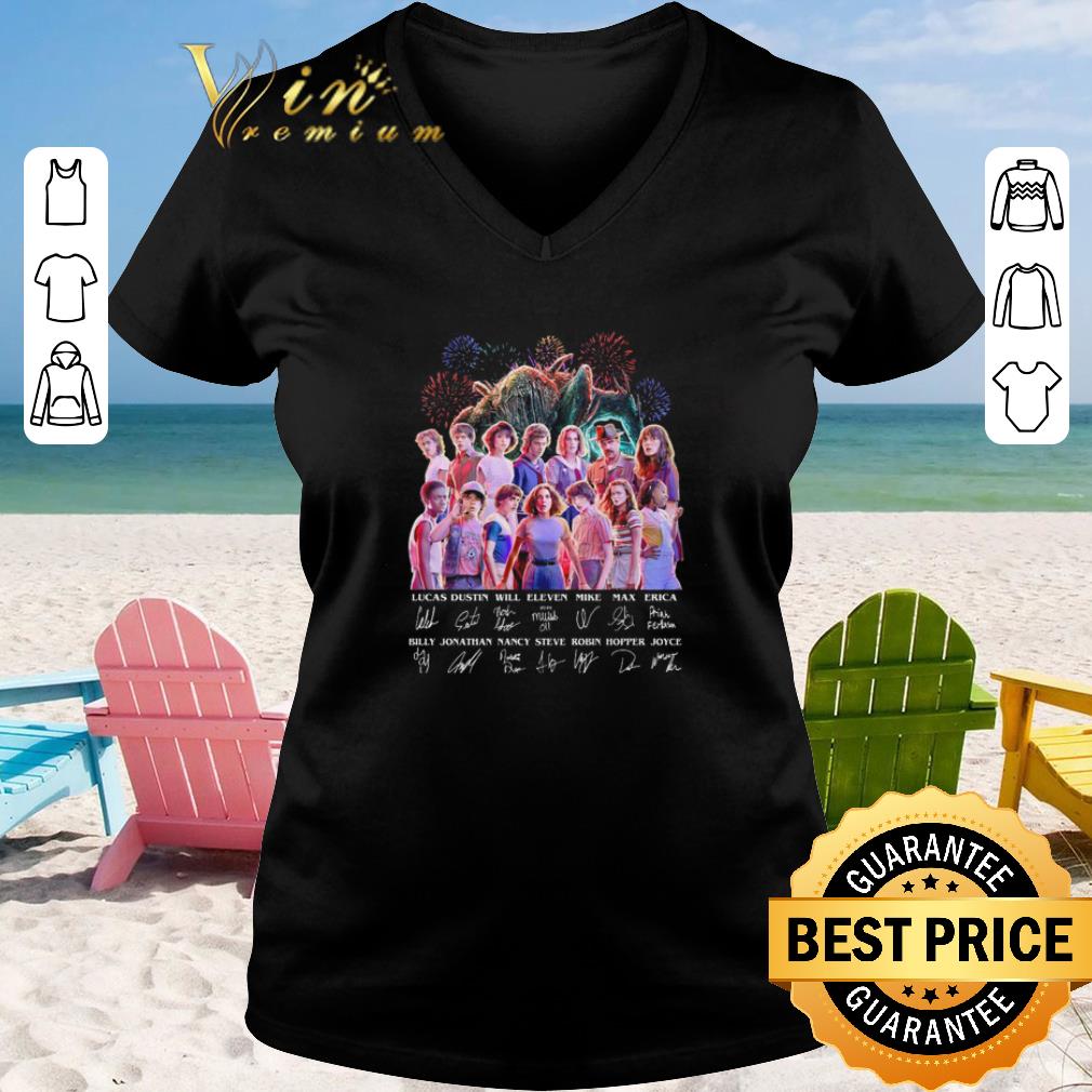 Premium Stranger Things all character signatures Lucas Dustin Will Eleven shirt sweater 2019 2 - Premium Stranger Things all character signatures Lucas Dustin Will Eleven shirt sweater 2019