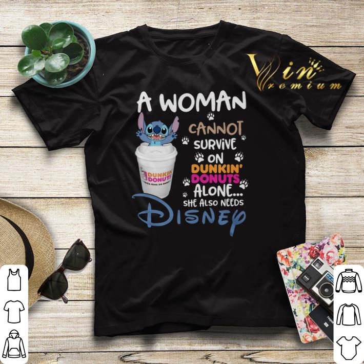 Stitch a woman cannot survive on Dunkin Donuts alone Disney shirt sweater 4 - Stitch a woman cannot survive on Dunkin' Donuts alone Disney shirt sweater