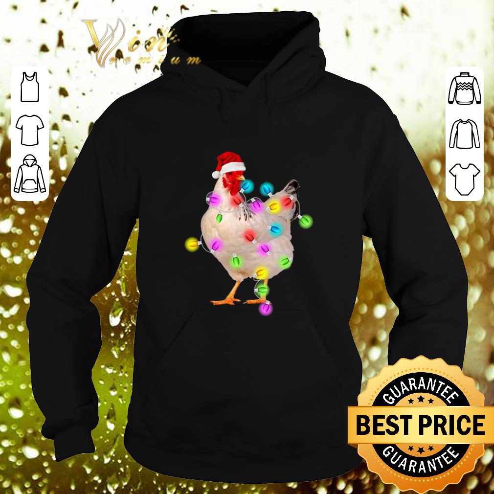 Top Chicken santa Christmas lights shirt 4 - Top Chicken santa Christmas lights shirt