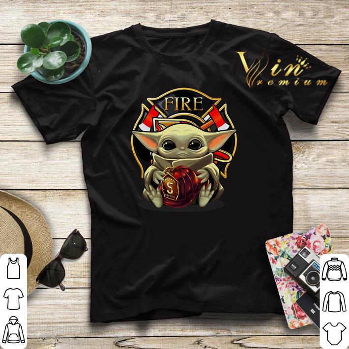 Baby Yoda hug firefighter captain hat shirt sweater 4 - Baby Yoda hug firefighter captain hat shirt sweater