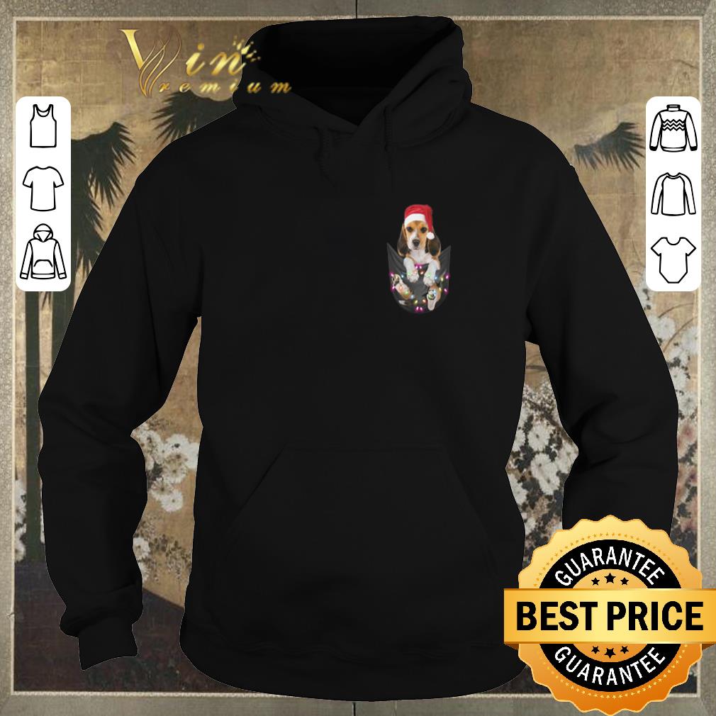 Funny Christmas light Santa Beagle in pocket shirt 4 - Funny Christmas light Santa Beagle in pocket shirt