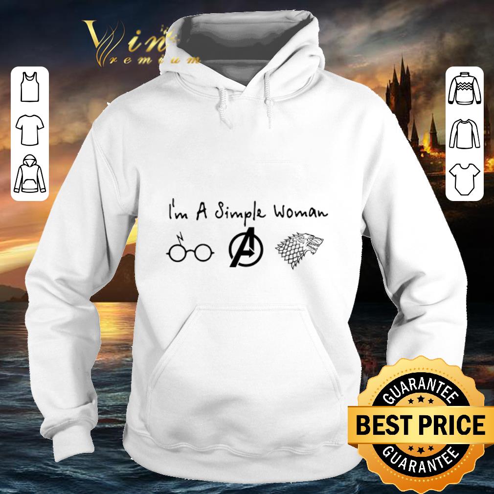 Hot I m a simple woman Harry Potter Avengers Game Of Thrones shirt 4 - Hot I'm a simple woman Harry Potter Avengers Game Of Thrones shirt