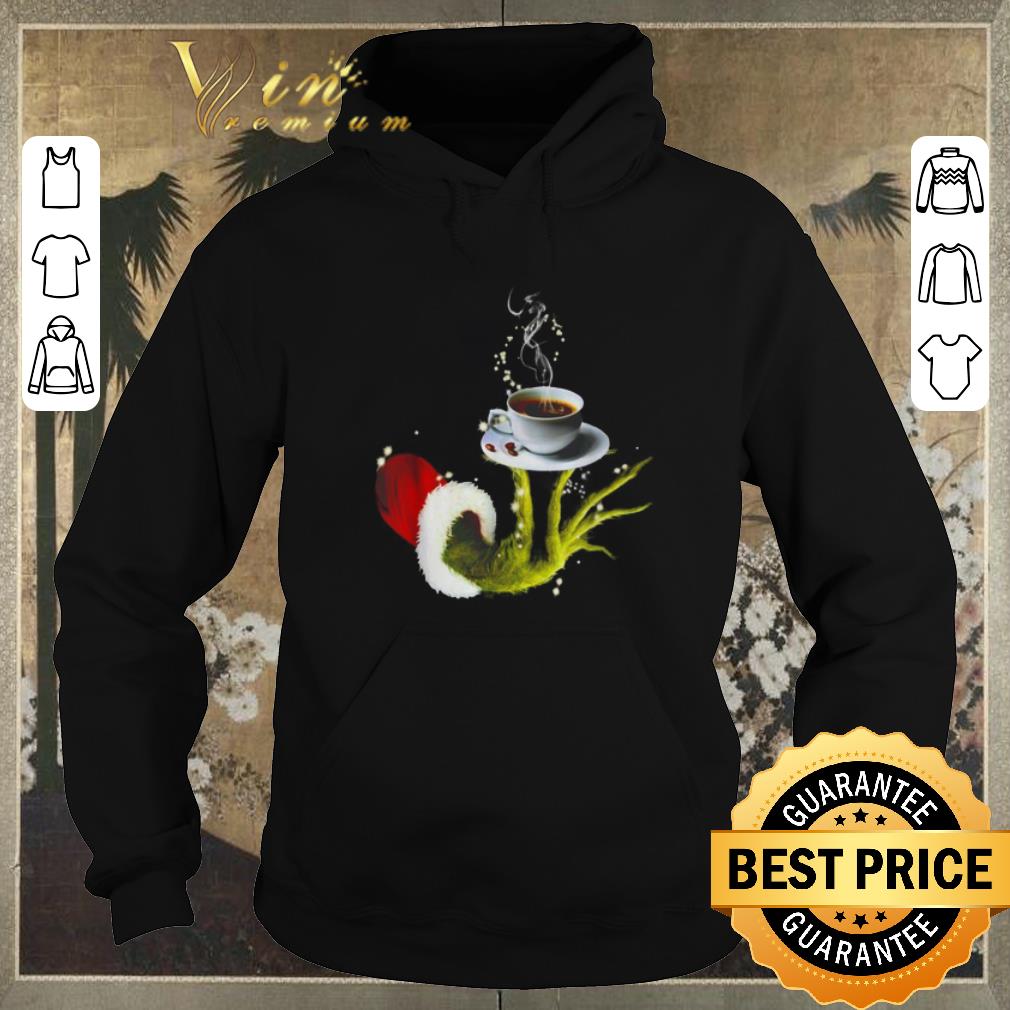 Premium Christmas Grinch holding coffee cup shirt 4 - Premium Christmas Grinch holding coffee cup shirt