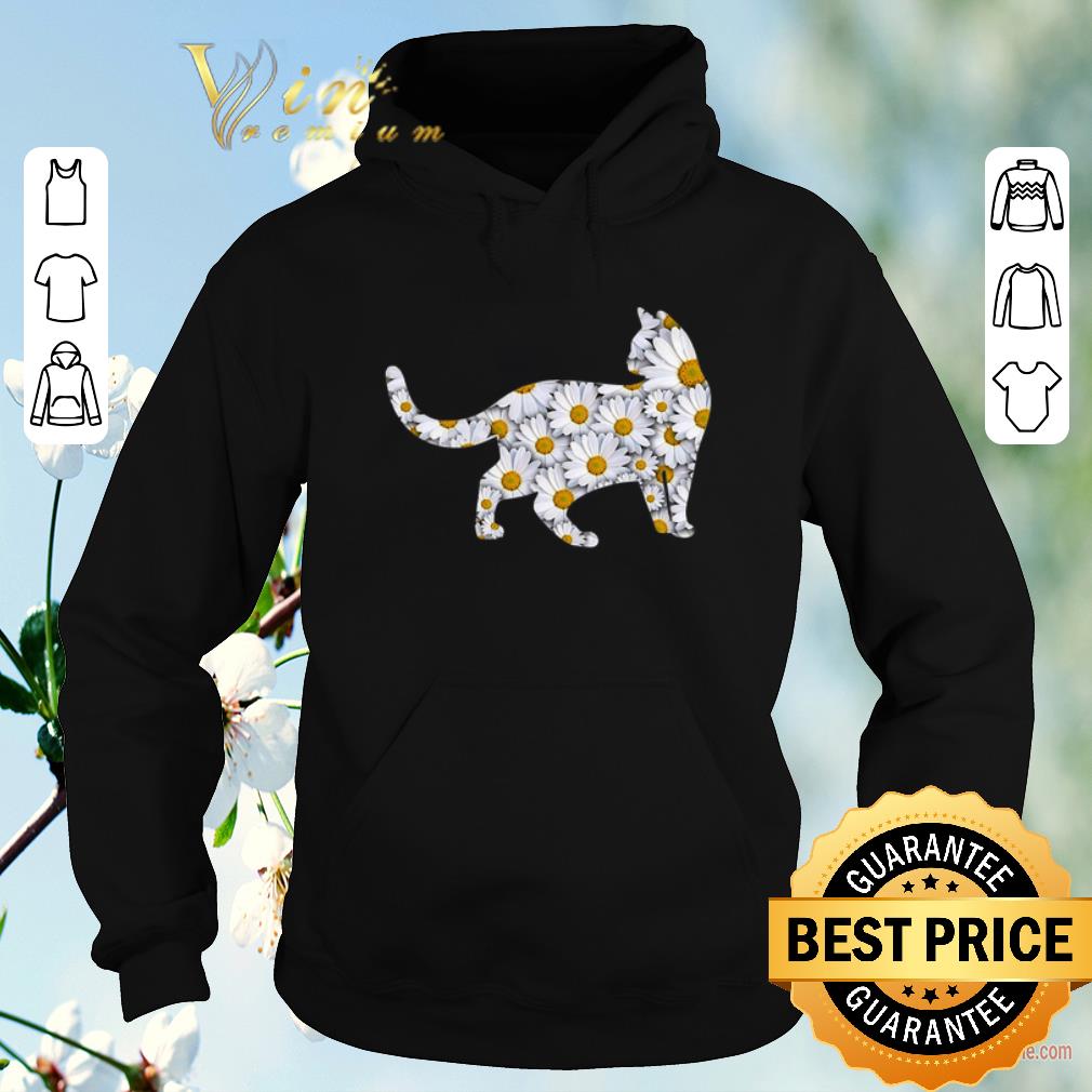 Pretty White flower Cat Daisy Sketch shirt sweater Pretty White flower Cat Daisy Sketch shirt sweater 4 - Pretty White flower Cat Daisy Sketch shirt sweater