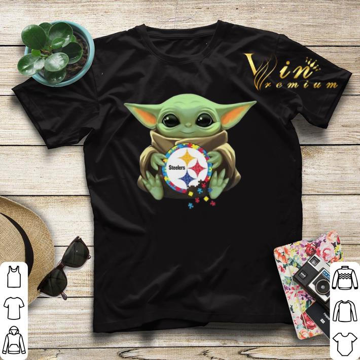 Star Wars Baby Yoda hug Autism Pittsburgh Steelers shirt 4 - Star Wars Baby Yoda hug Autism Pittsburgh Steelers shirt