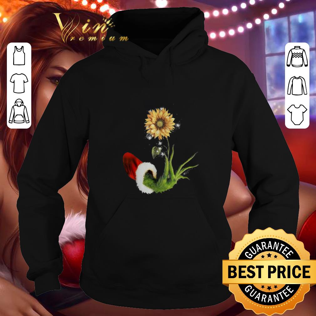 Top Grinch Santa hand holding sunflower shirt 4 - Top Grinch Santa hand holding sunflower shirt