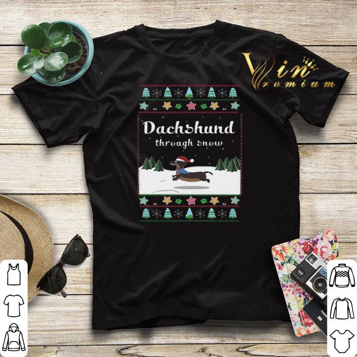 Ugly Christmas Dachshund through snow sweater Ugly Christmas Dachshund through snow sweater 4 - Ugly Christmas Dachshund through snow sweater