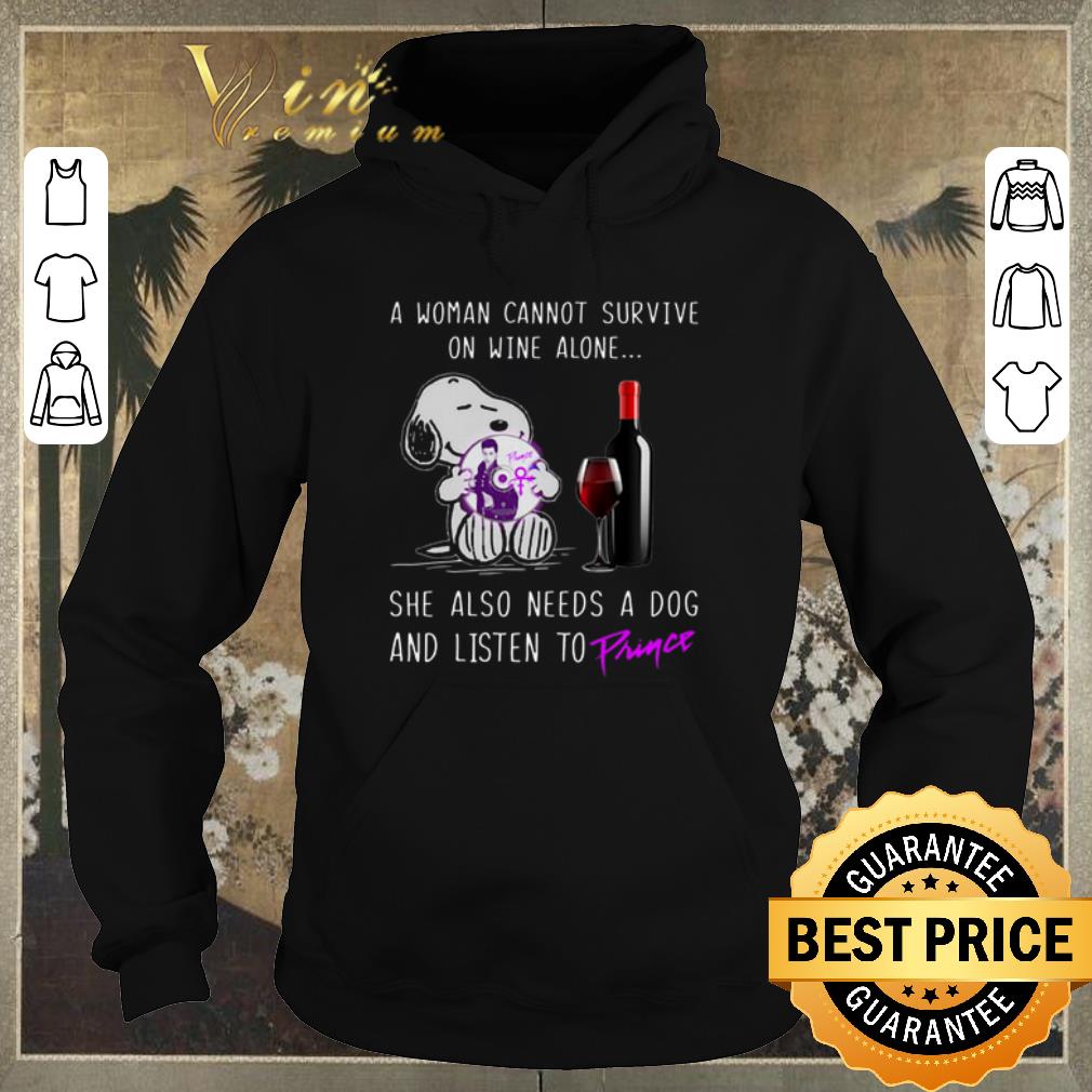 Awesome Snoopy a woman cannot survive on wine alone needs a dog Prince shirt sweater Awesome Snoopy a woman cannot survive on wine alone needs a dog Prince shirt sweater 4 - Awesome Snoopy a woman cannot survive on wine alone needs a dog Prince shirt sweater