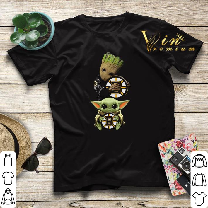 Baby Yoda and Baby Groot hug Boston Bruins Star Wars shirt sweater 4 - Baby Yoda and Baby Groot hug Boston Bruins Star Wars shirt sweater