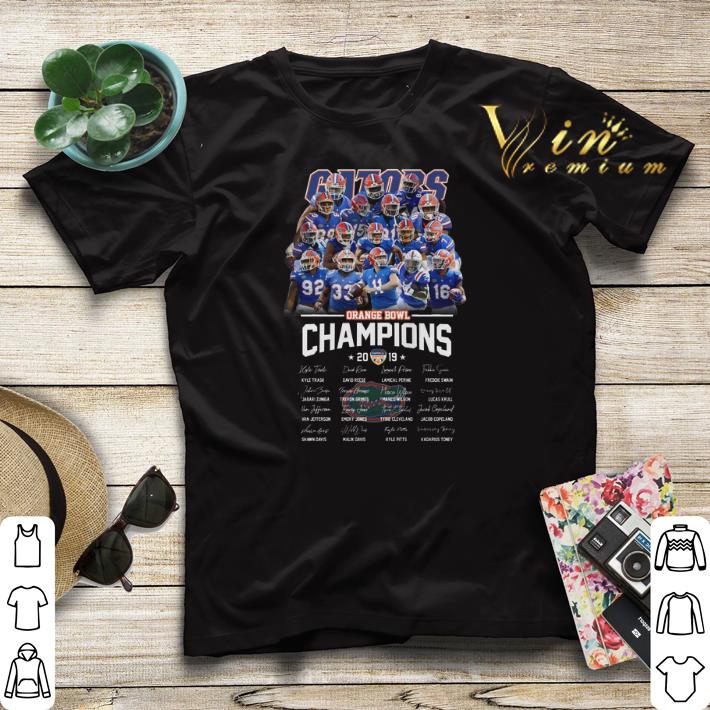 Florida Gators Orange Bowl Champions 2019 all autographed shirt sweater 4 - Florida Gators Orange Bowl Champions 2019 all autographed shirt sweater