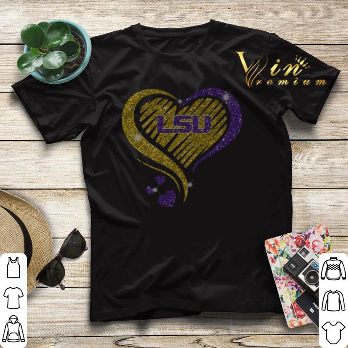 Love LSU Tigers heart diamond shirt sweater 4 - Love LSU Tigers heart diamond shirt sweater