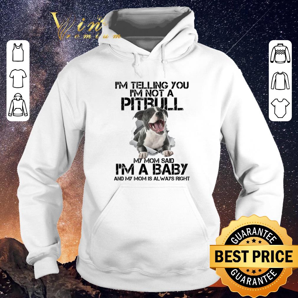 Nice I m telling you i m not a Pitbull my mom said i m a baby my mom shirt sweater 4 - Nice I'm telling you i'm not a Pitbull my mom said i'm a baby my mom shirt sweater