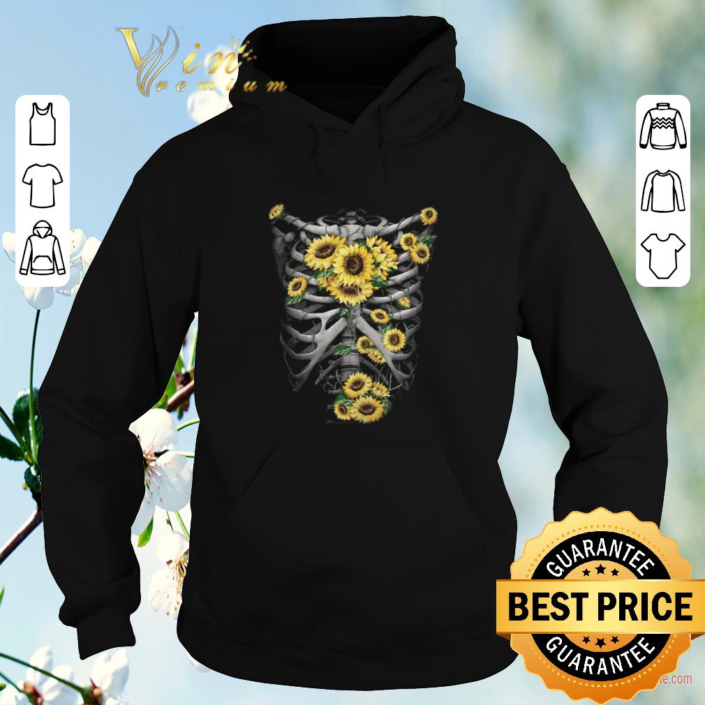 Pretty Skeleton Bones Sunflowers shirt sweater 4 - Pretty Skeleton Bones Sunflowers shirt sweater