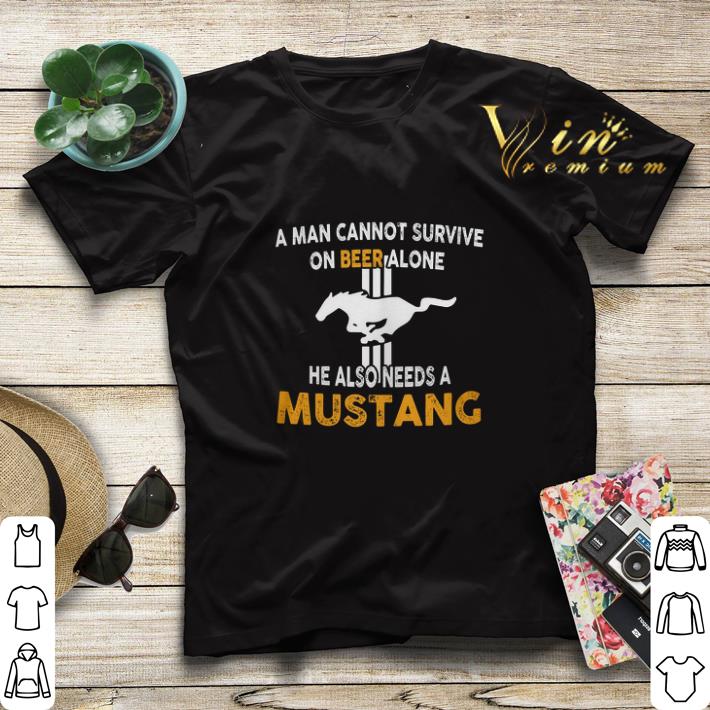 A man cannot survive on beer alone he also needs a Mustang logo shirt sweater 4 - A man cannot survive on beer alone he also needs a Mustang logo shirt sweater