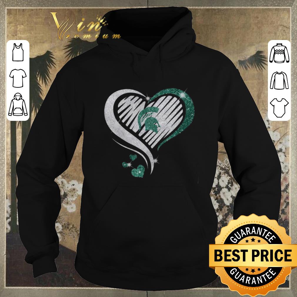 Awesome Michigan State Spartan diamond heart shirt sweater 4 - Awesome Michigan State Spartan diamond heart shirt sweater