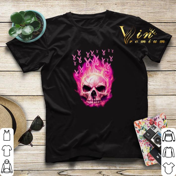 Breast cancer awareness fire skull shirt sweater 4 - Breast cancer awareness fire skull shirt sweater