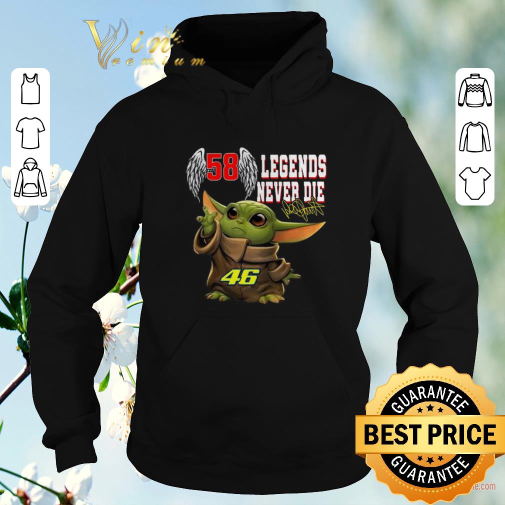 Nice Baby Yoda 58 Valentino Rossi 46 Legends Never Die Signature shirt sweater 4 - Nice Baby Yoda 58 Valentino Rossi 46 Legends Never Die Signature shirt sweater