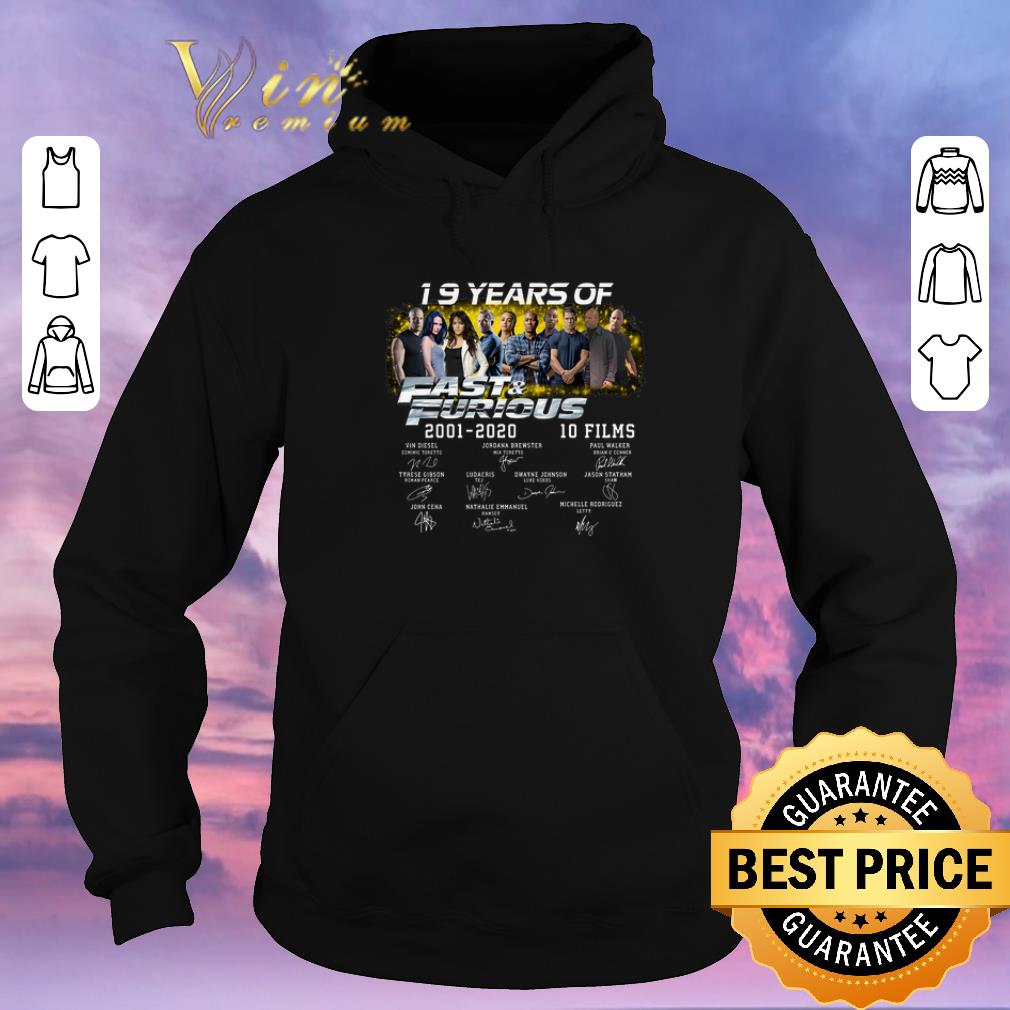 Official 19 years of 2001 2020 Fast Furious 10 films signatures shirt sweater 4 - Official 19 years of 2001 2020 Fast & Furious 10 films signatures shirt sweater