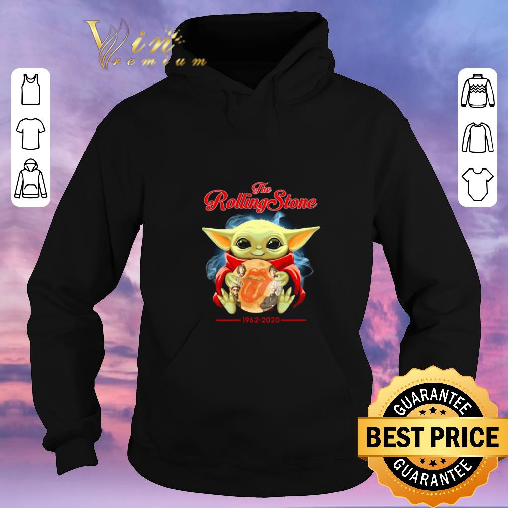 Official Baby Yoda hug the Rolling stone 1962 2020 shirt sweater 4 - Official Baby Yoda hug the Rolling stone 1962-2020 shirt sweater