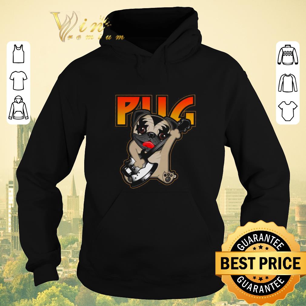 Original Pug playing guitar mashup Kiss shirt sweater 4 - Original Pug playing guitar mashup Kiss shirt sweater