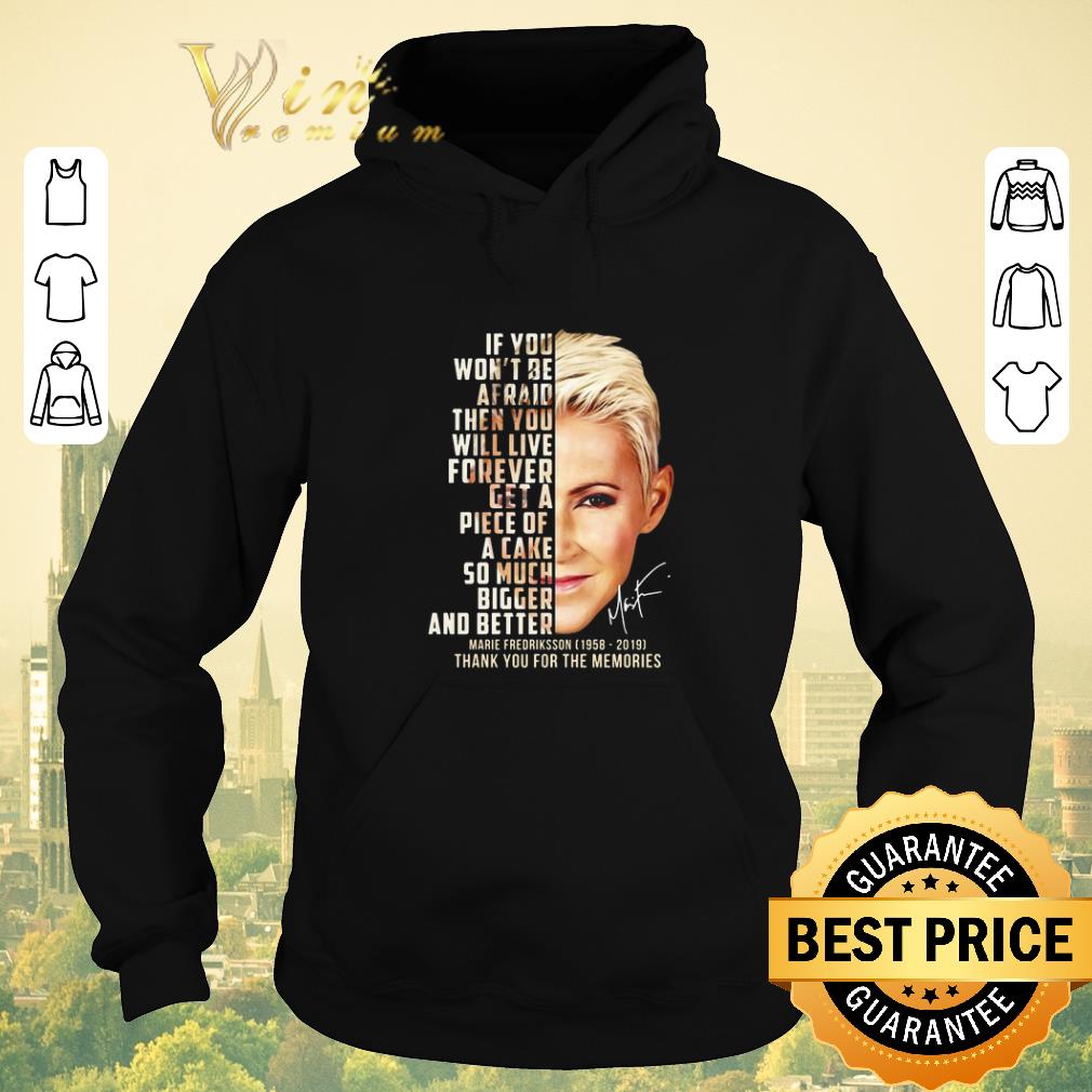 Top Marie Fredriksson 1958 2019 signature thank you for the memories shirt sweater 4 - Top Marie Fredriksson 1958-2019 signature thank you for the memories shirt sweater