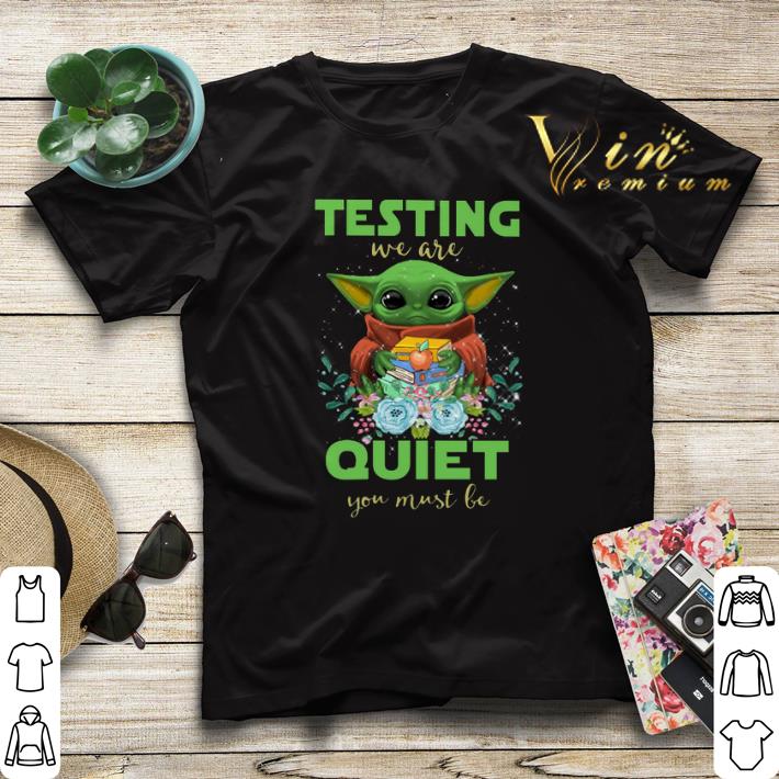 Baby Yoda hug book testing we are quiet you must be Star Wars shirt sweater 4 - Baby Yoda hug book testing we are quiet you must be Star Wars shirt sweater
