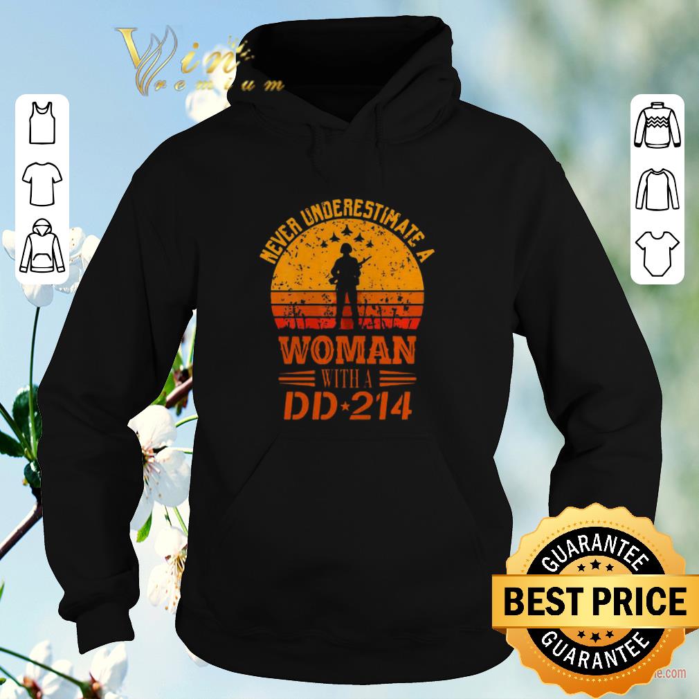 Original Never underestimate a woman with a DD 214 retro sunset shirt sweater 4 - Original Never underestimate a woman with a DD 214 retro sunset shirt sweater
