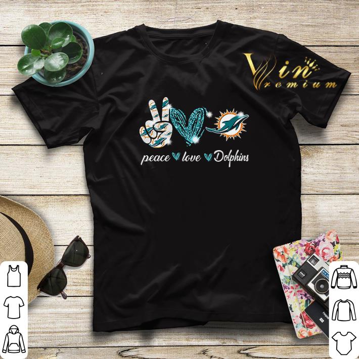 Peace love Miami Dolphins Logo shirt sweater 4 - Peace love Miami Dolphins Logo shirt sweater