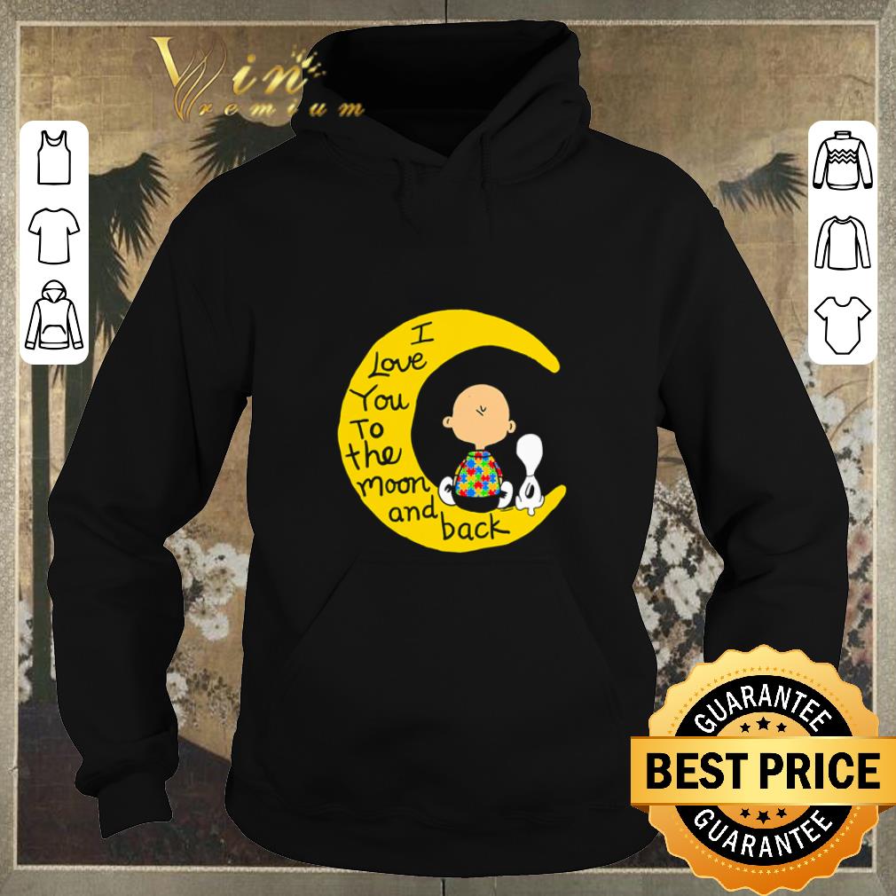 Pretty Snoopy and charlie brown autism I love you to the moon and back shirt sweater 4 - Pretty Snoopy and charlie brown autism I love you to the moon and back shirt sweater