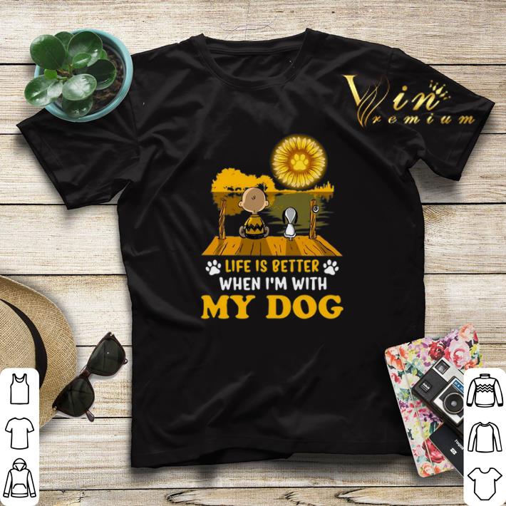 Snoopy Charlie Brown life is better when i m with my dog paw sunflower shirt 4 - Snoopy Charlie Brown life is better when i’m with my dog paw sunflower shirt