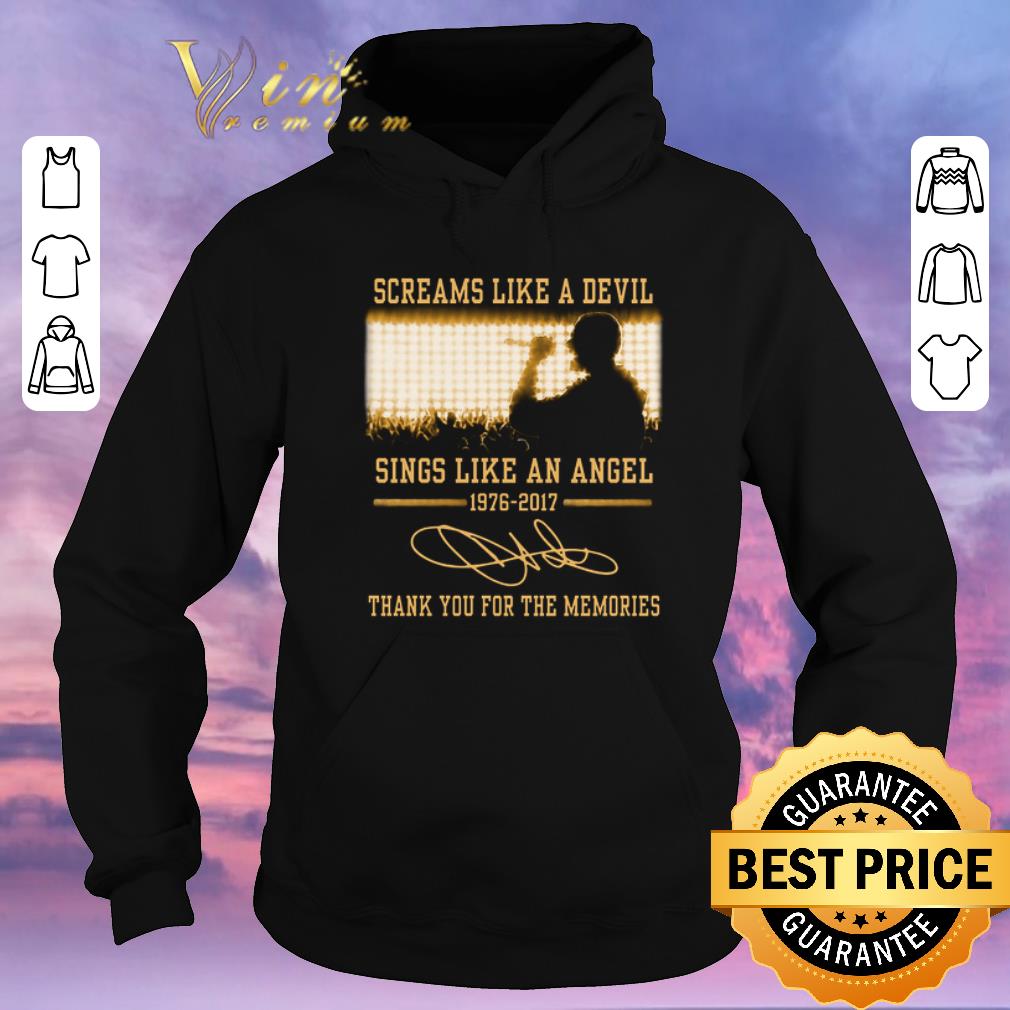 Top Chester Bennington Screams like a devil sings like an angel 1976 2017 signature shirt sweater 4 - Top Chester Bennington Screams like a devil sings like an angel 1976-2017 signature shirt sweater