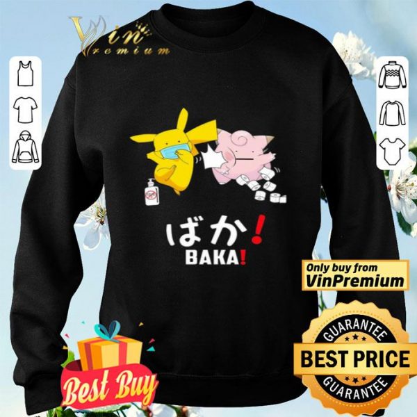 Pikachu mask pokemon toilet paper wash your hands baka covid19 shirt