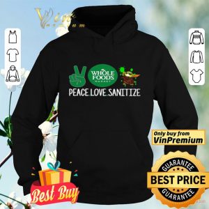 Whole Foods Market Peace Love Sanitize Baby Yoda shirt