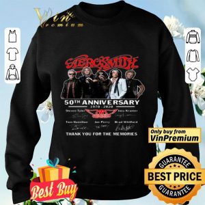 Aerosmith 50 Th Anniversary 1970 2020 Signature Thank You For The Memories shirt