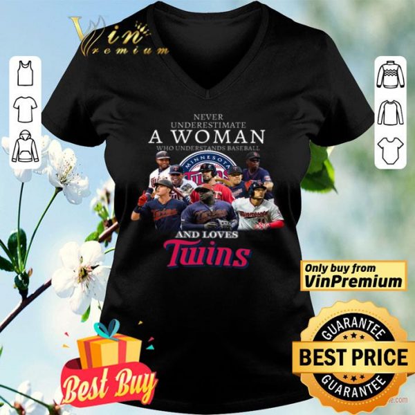 Never Underestimate A Woman Who Understands Baseball And Loves Twins shirt