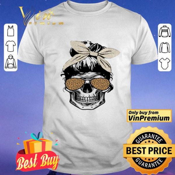 Skull Girl Leopard Bow shirt