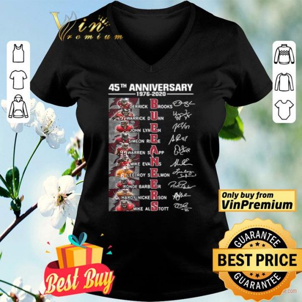 Tampa Bay Buccaneers 45th anniversary 1976 2020 players signatures shirt