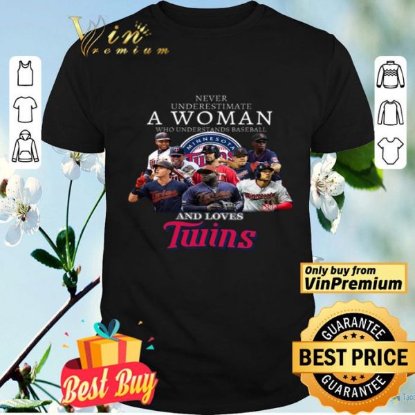 Never Underestimate A Woman Who Understands Baseball And Loves Twins shirt