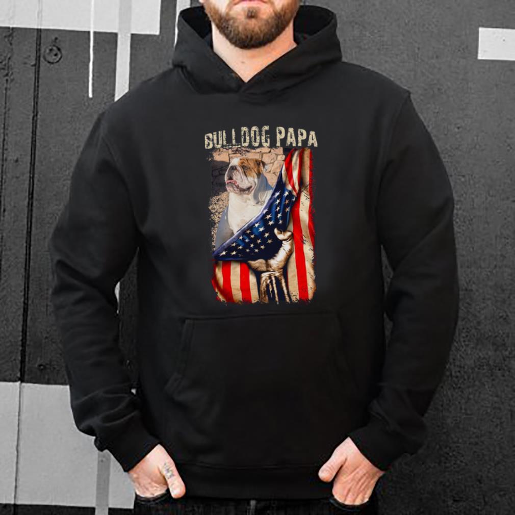 Bulldog Papa American Flag Shirt 4 - Bulldog Papa American Flag Shirt