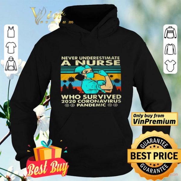 Never underestimate a nurse who survived 2020 Coronavirus vintage shirt