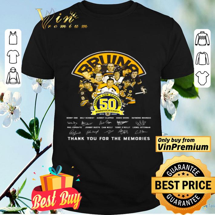 Boston Bruins 50th anniversary all players thank you for the memories signatures shirt