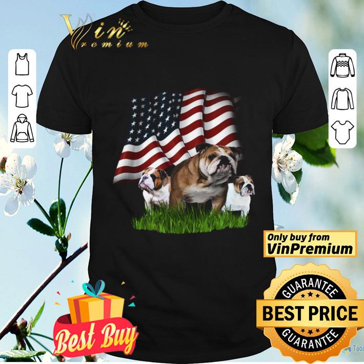 Three Bulldog American Flag shirt
