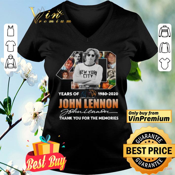 40th Years Of 1980-2020 John Lennon Signature Thank You For The Memories shirt