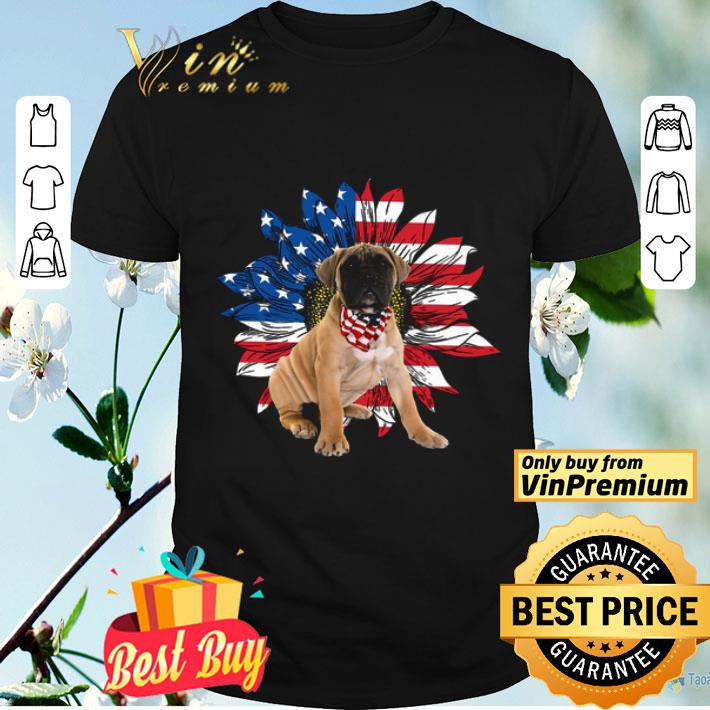 Bullmastiff Sunflowers American Flag shirt